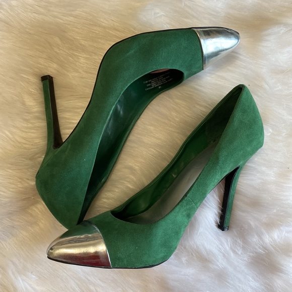 Target Green silver tip pointed toe heel - Picture 4 of 5
